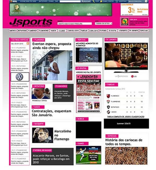 Website Jornal dos Esportes